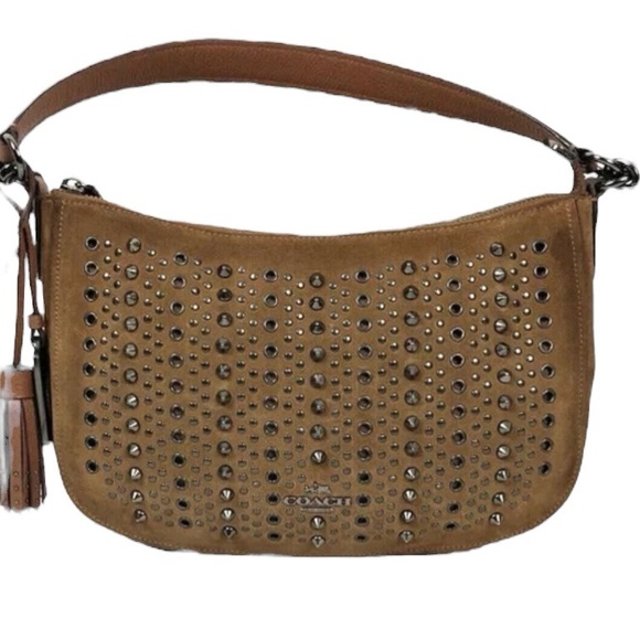 Vtg COACH Chelsea Brown Suede Studs/Grommets/Tassel
Handbag - Picture 1 of 15